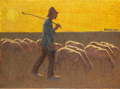 Shepherd with Sheep by Cornelis Albert van Assendelft